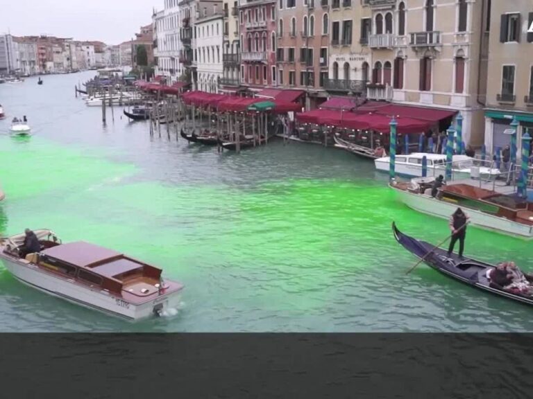 VIDÉO : Venise, blitz Extinction Rebellion : le Grand Canal devient vert